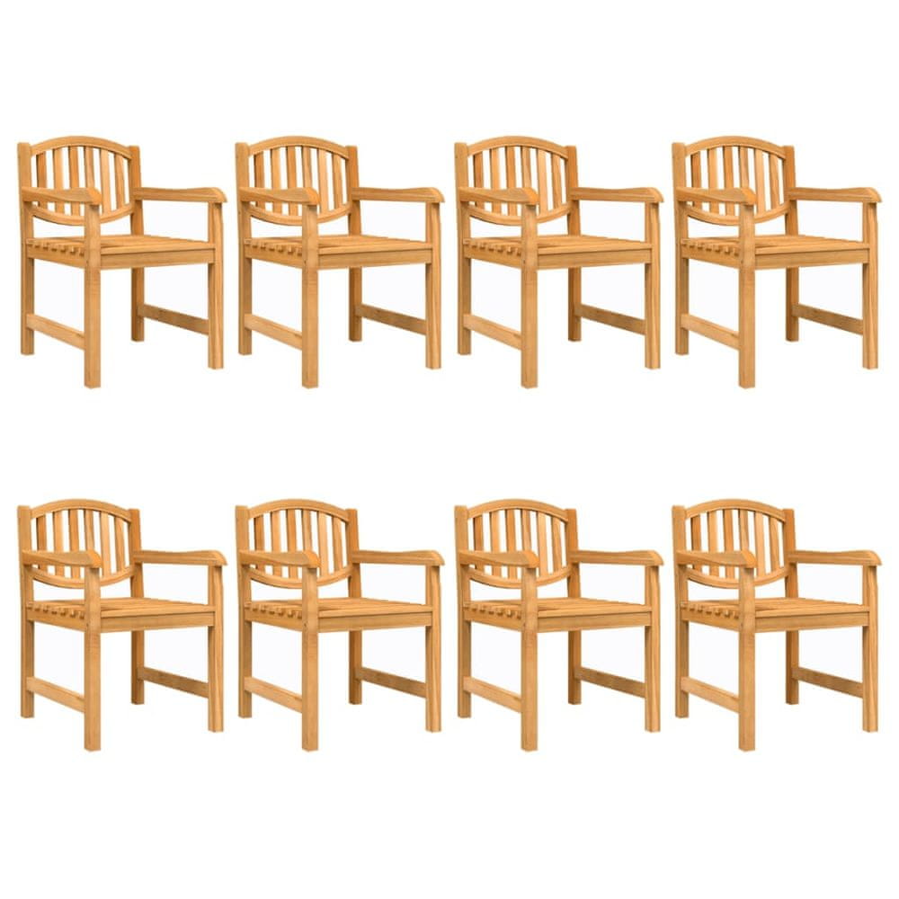 Vidaxl Záhradné stoličky 8 ks 58x59x88 cm tíkové masívne drevo